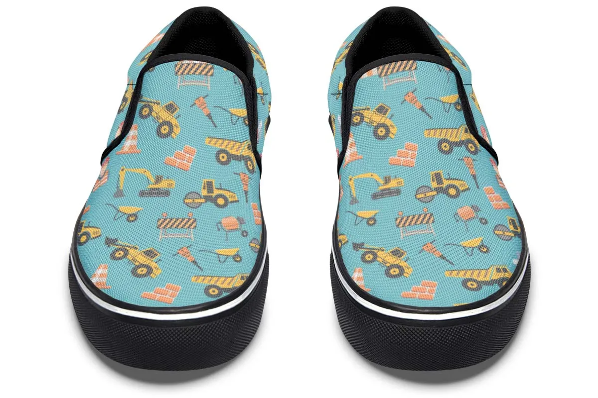 Construction Pattern Slip-On Shoes