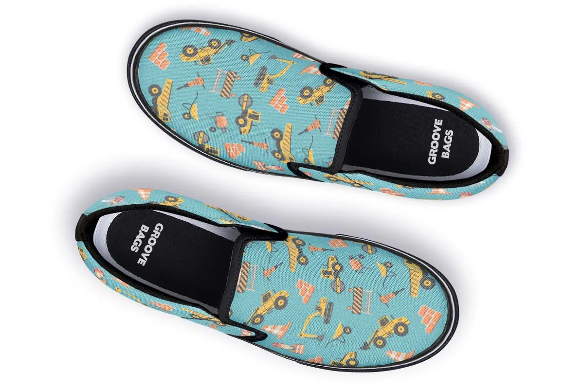 Construction Pattern Slip-On Shoes