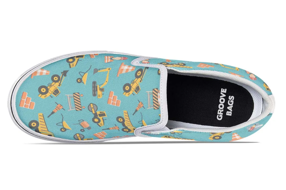 Construction Pattern Slip-On Shoes