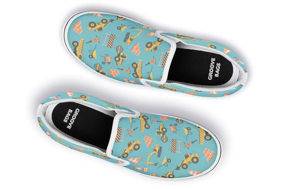Construction Pattern Slip-On Shoes