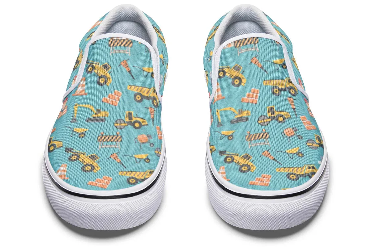 Construction Pattern Slip-On Shoes