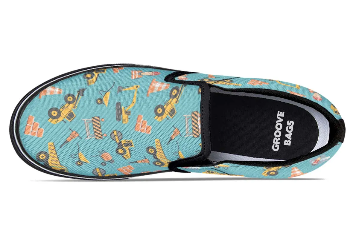 Construction Pattern Slip-On Shoes