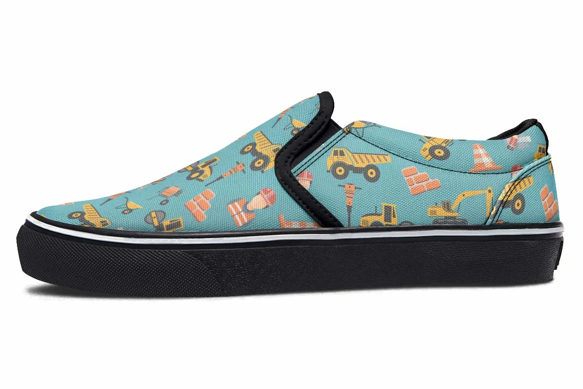 Construction Pattern Slip-On Shoes