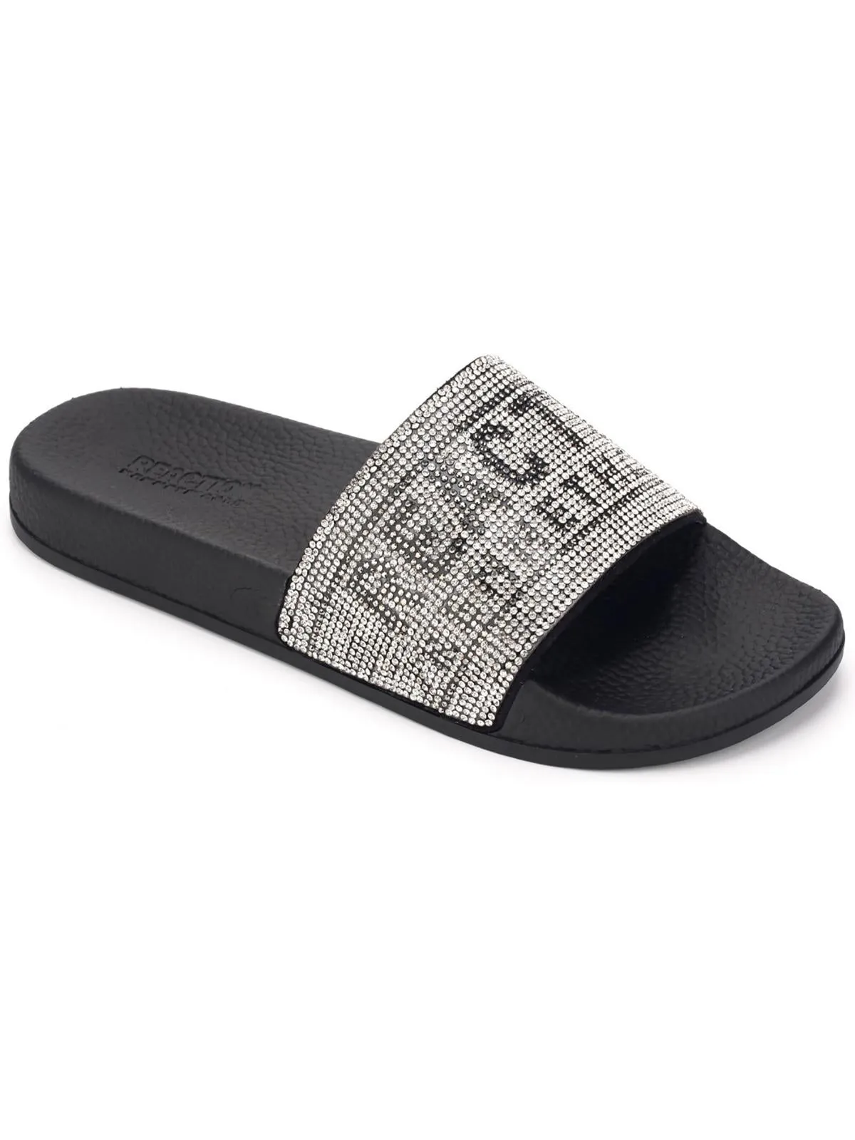 Screen Jewel Womens Rhinestone Slip On Slide Sandals
