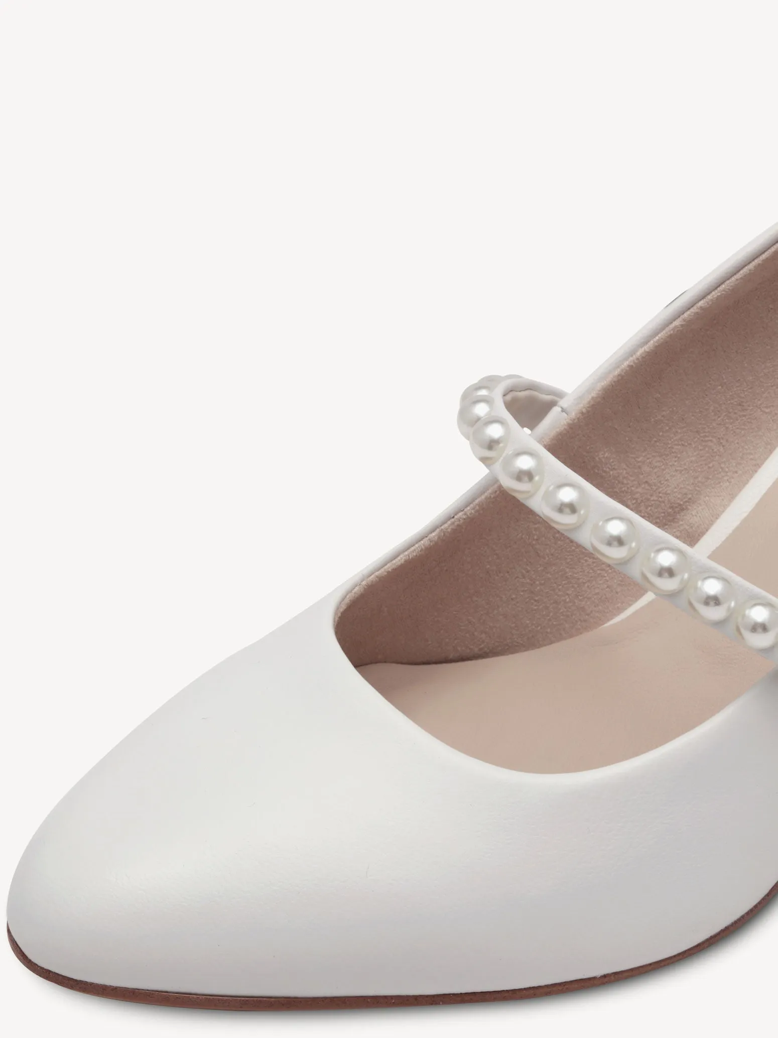 Tamaris White and Pearl Court Shoe